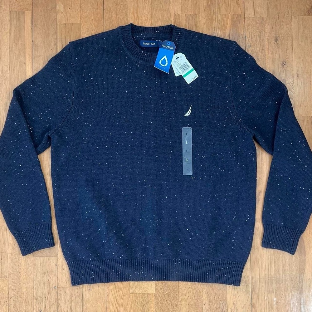 NWT Nautica Sweater L - Navy Blue | Sustainable Recycled Fibers